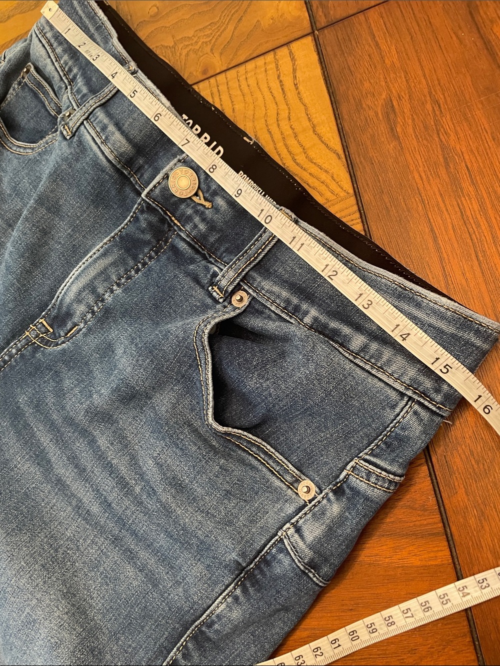 Wide-Leg Women's Jeans in Med blue M56 - Picture 3 of 9
